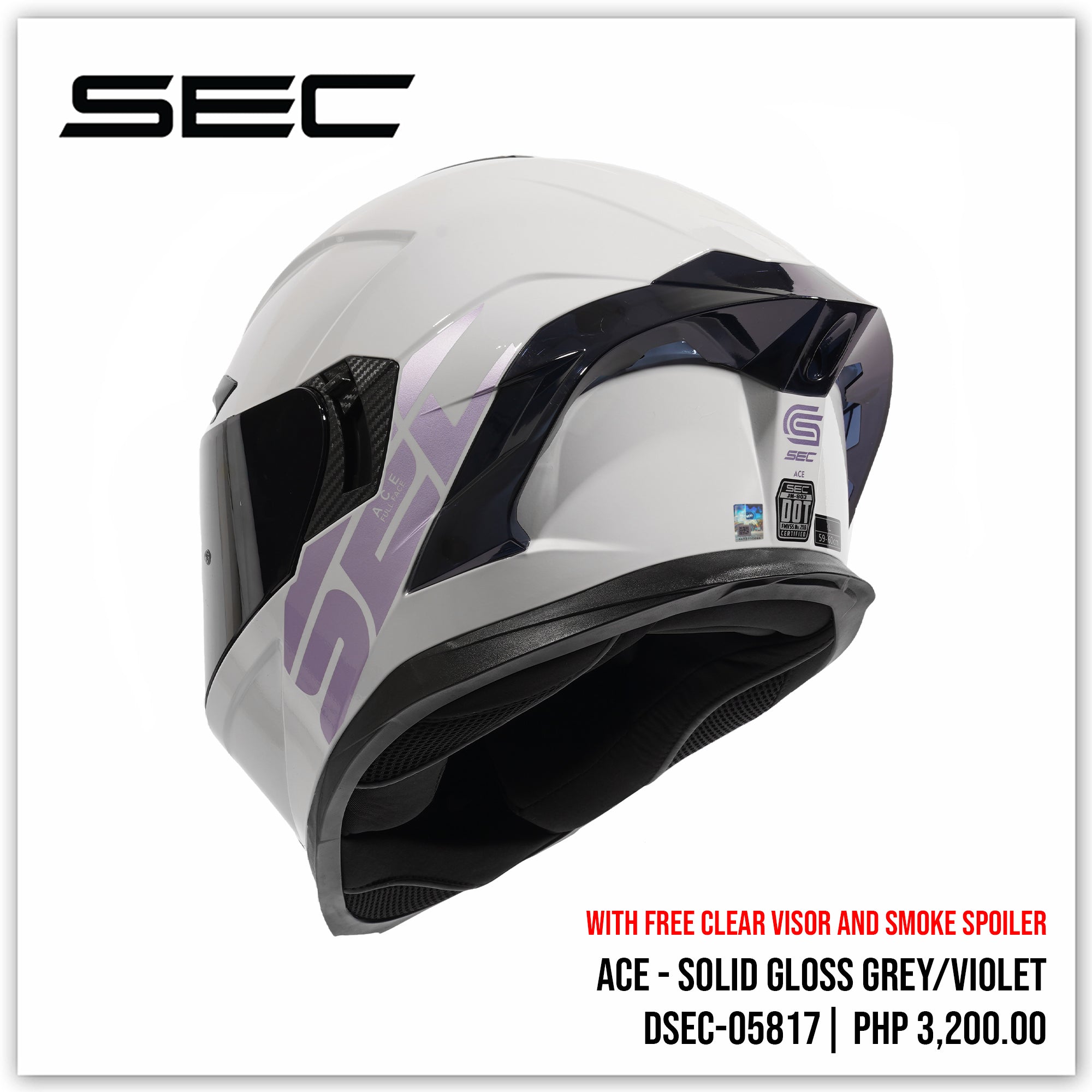 ACE - SOLID GLOSS GREY - VIOLET